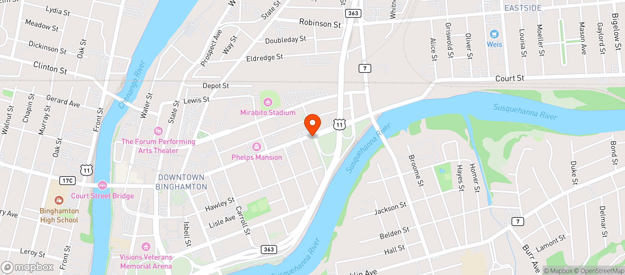 Map showing Brooklyn Harvest Market