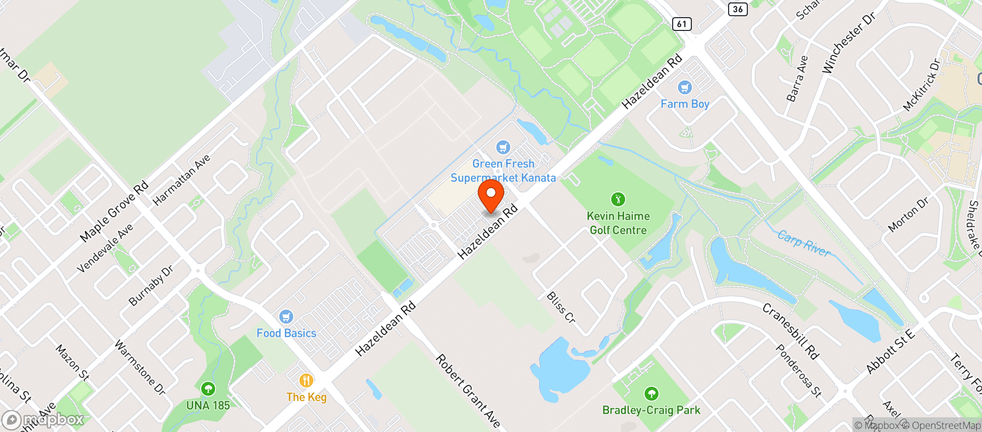 Map showing Natural Food Pantry Hazeldean
