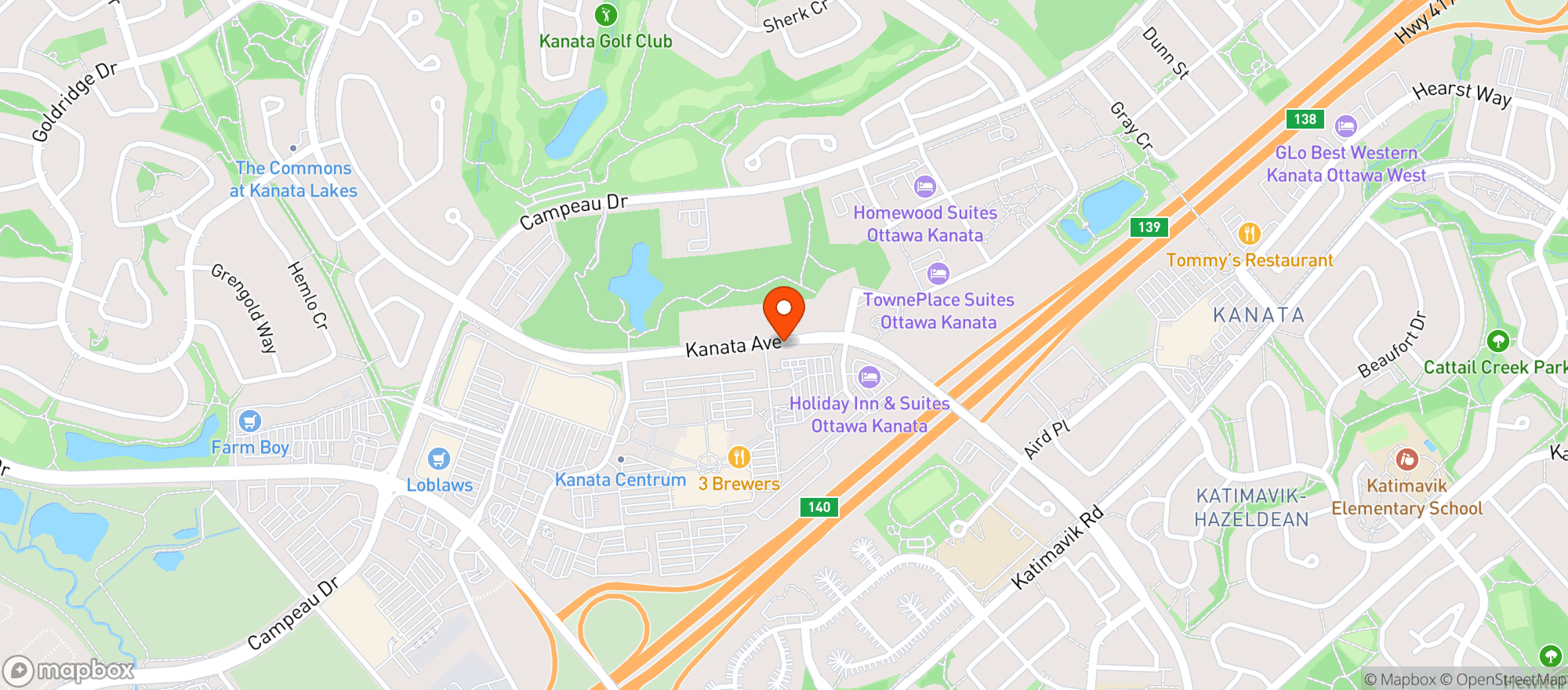 Map showing Silverwoods Golf & Lounge