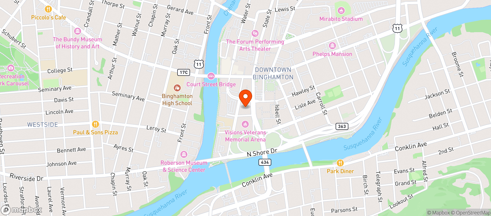 Map showing Downtown By Chef Jay Pisculli