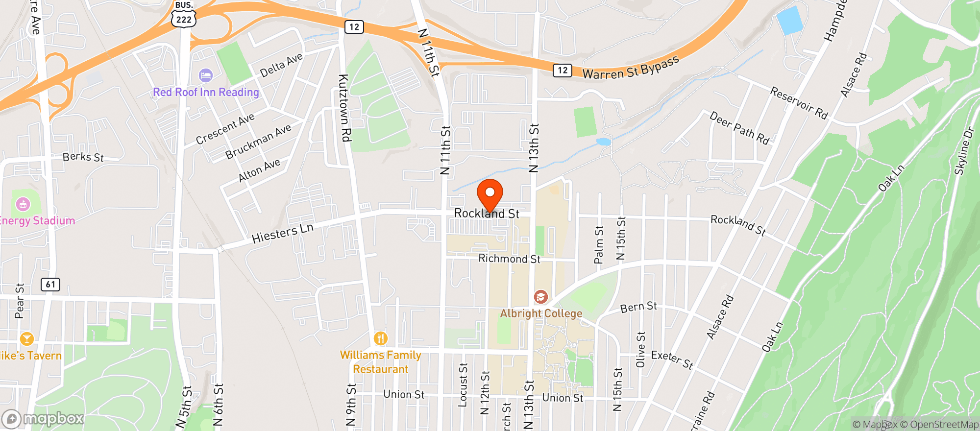 Map showing Rockland Beverage