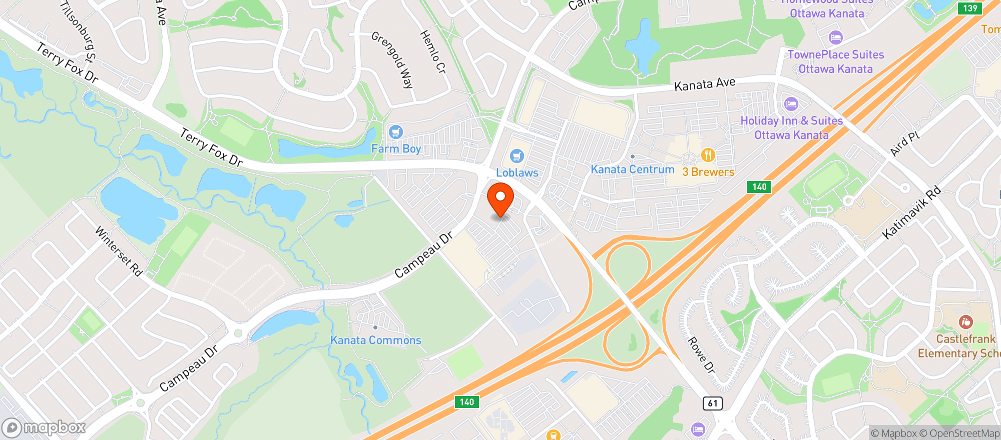 Map showing Staples