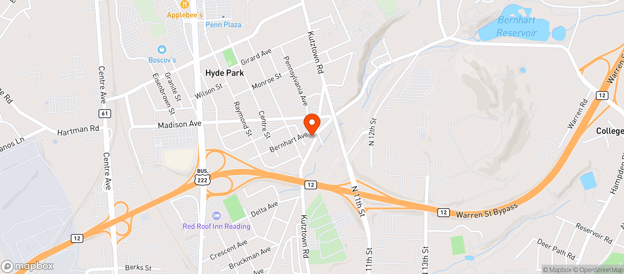 Map showing Johnny & Hons