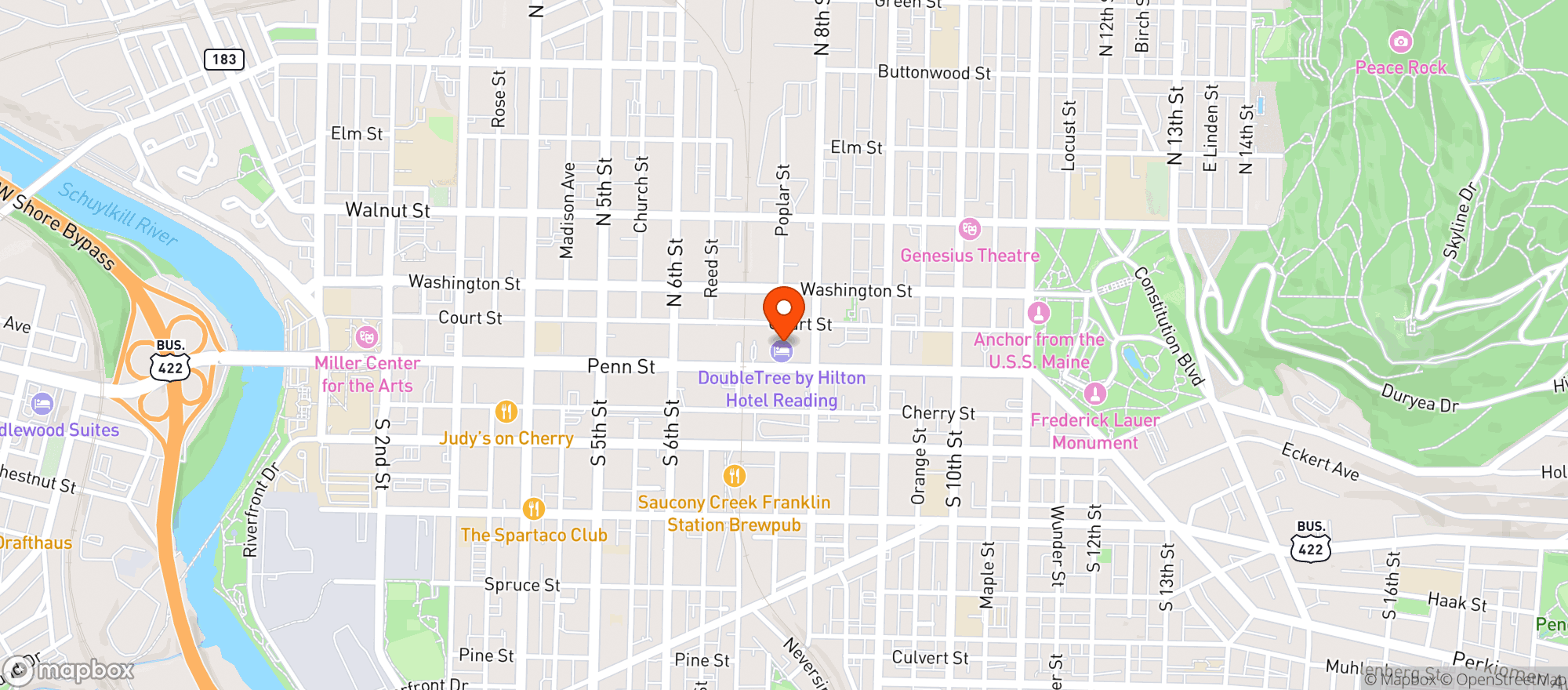 Map showing Doubletree By Hilton