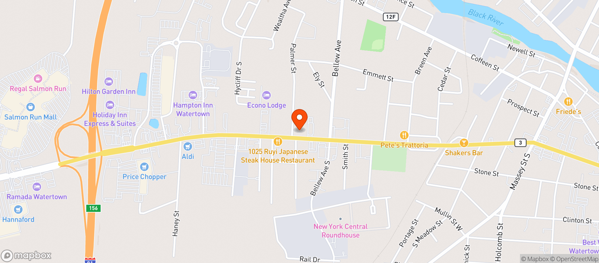 Map showing Arsenal Wine & Liquor Depot