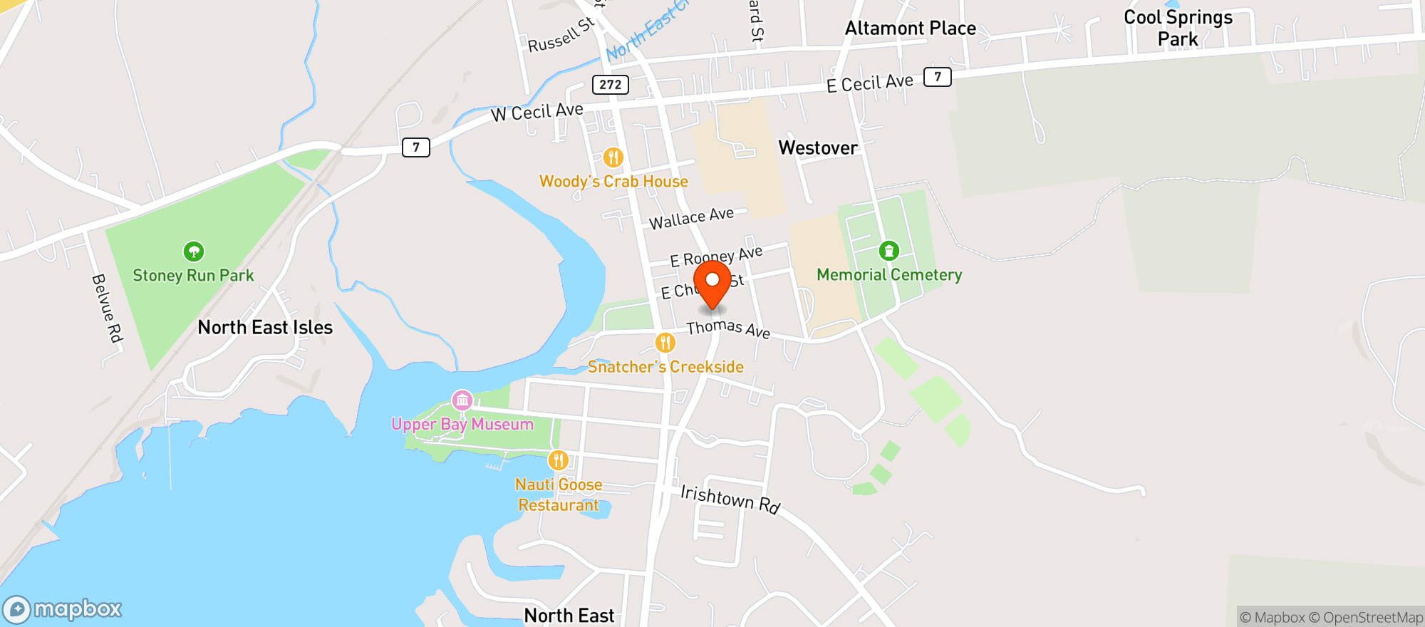 Map showing NORTH BAY LIQUORS