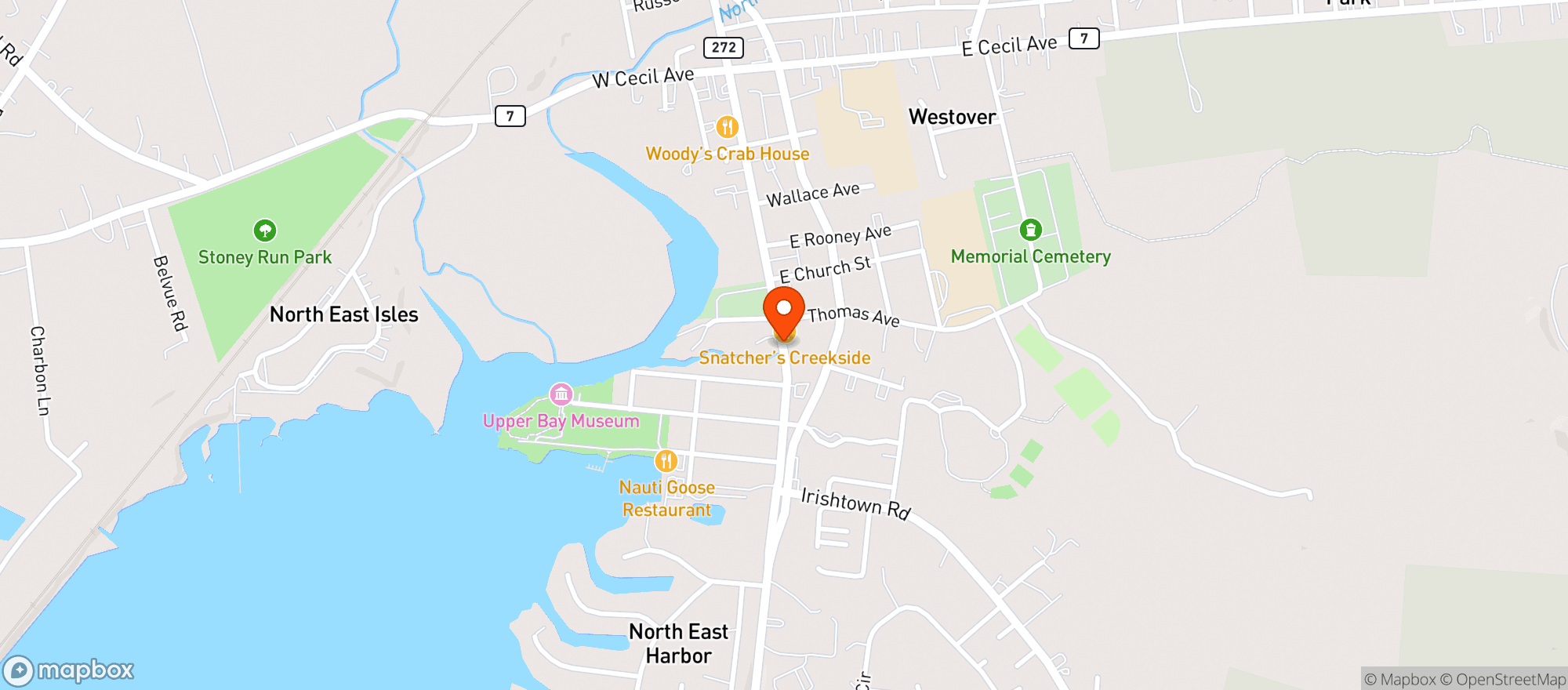 Map showing Snatchers Creekside