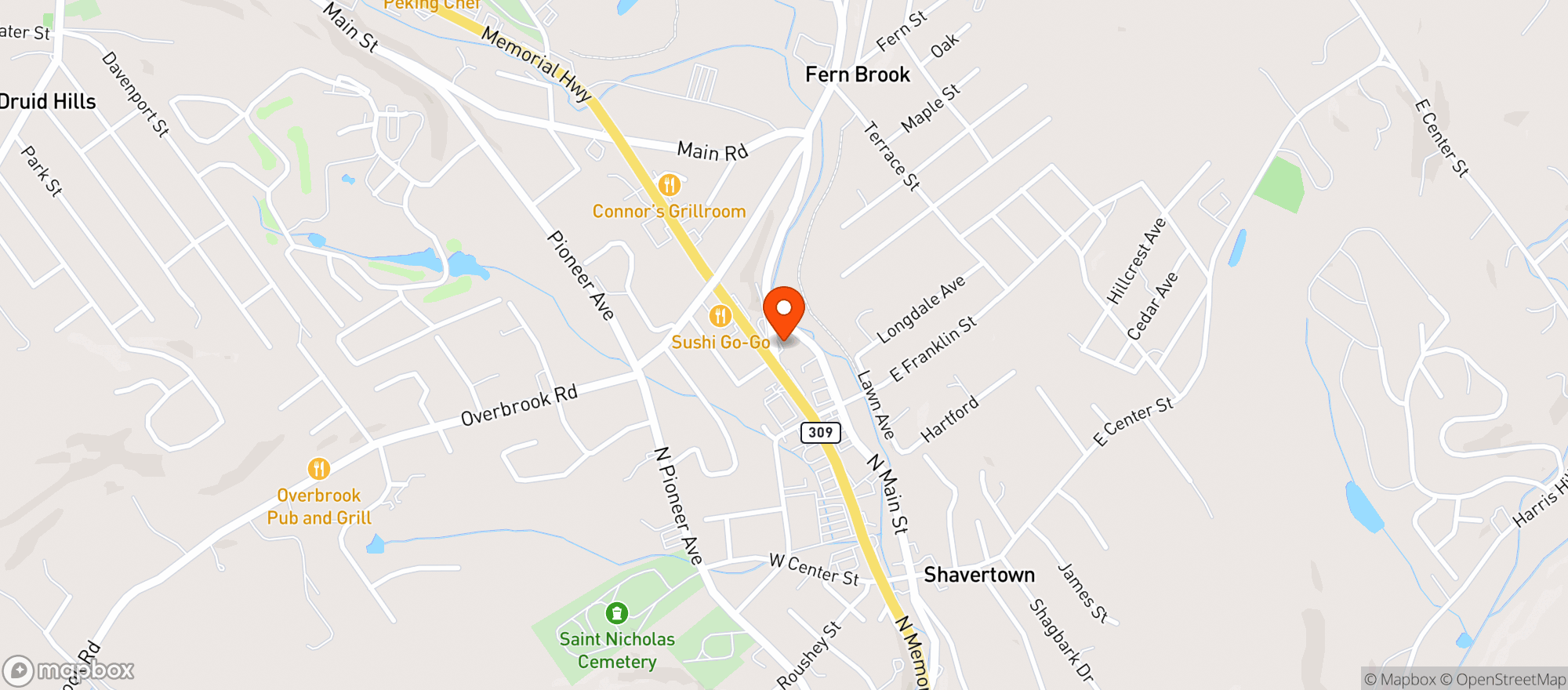 Map showing Bonanza Beverage