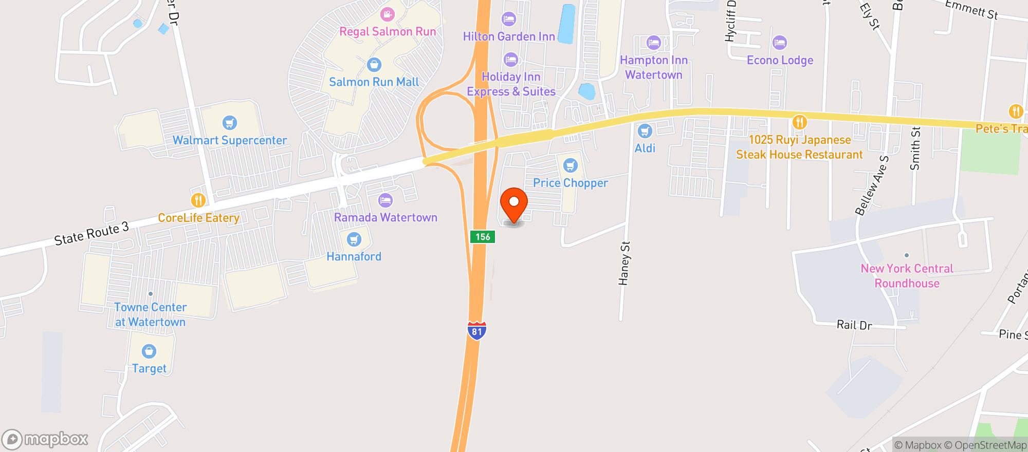 Map showing Price Chopper