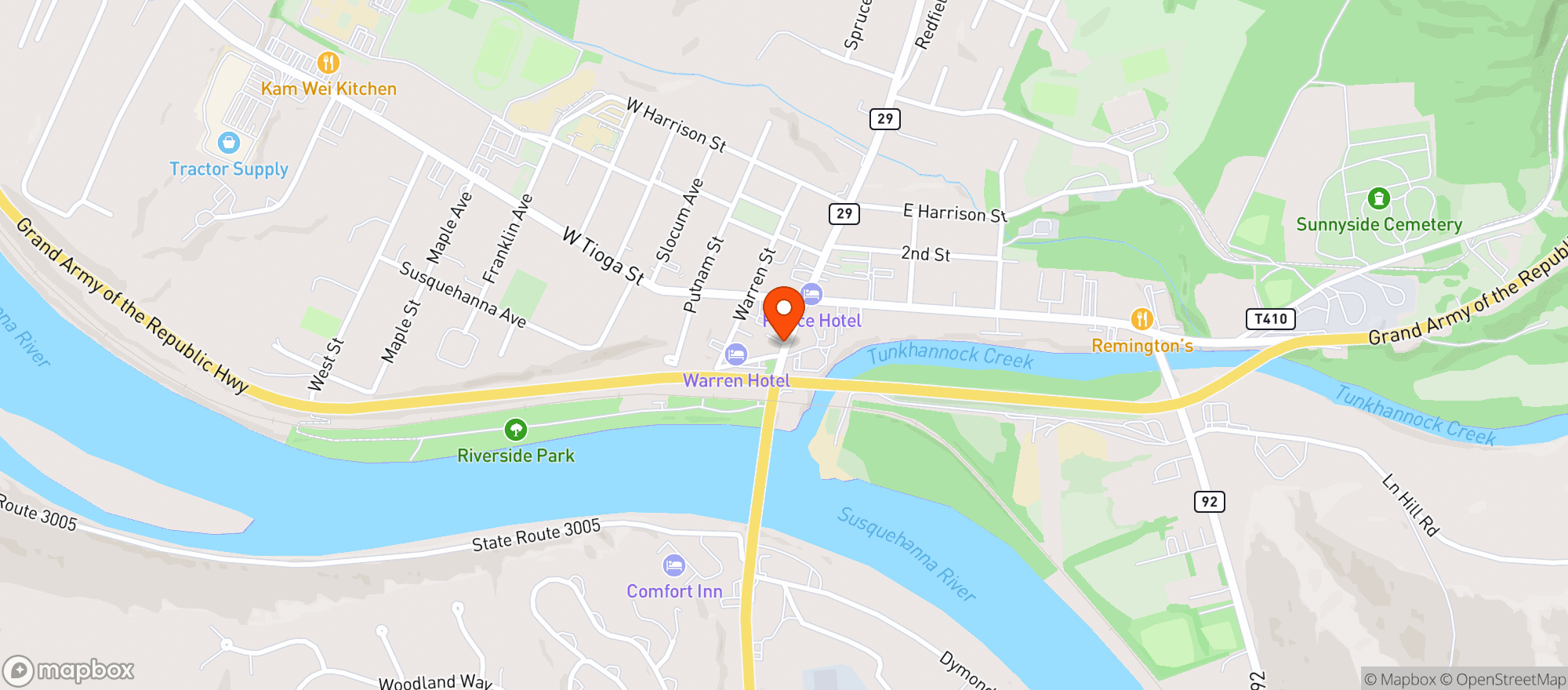 Map showing B & R Distributors Inc