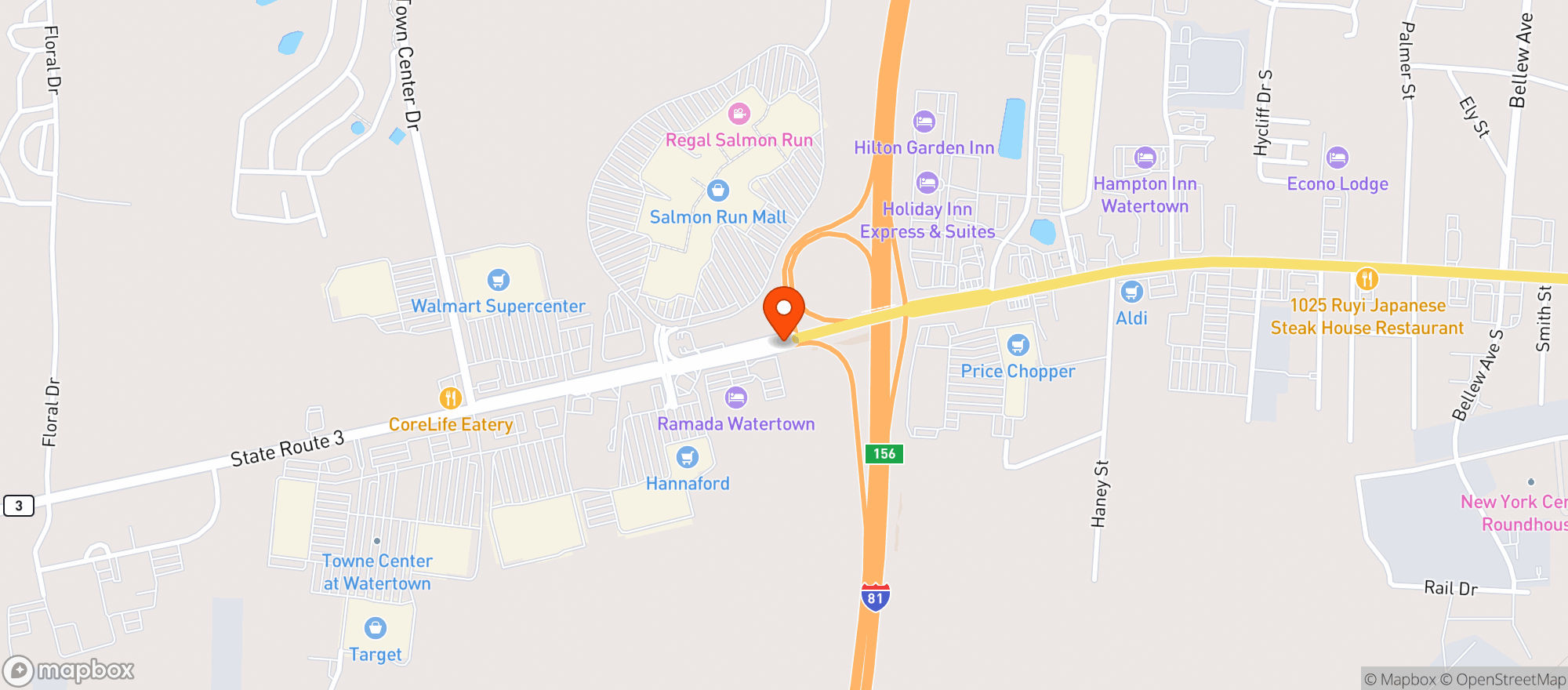 Map showing Hannaford #8175