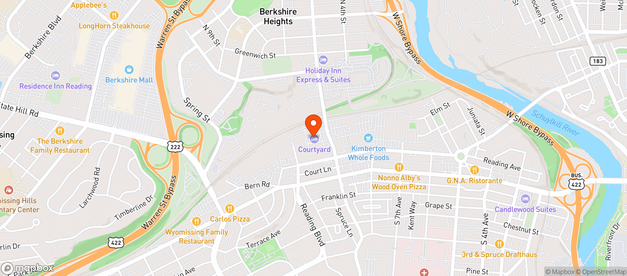 Map showing Courtyard By Marriott #rdgwy
