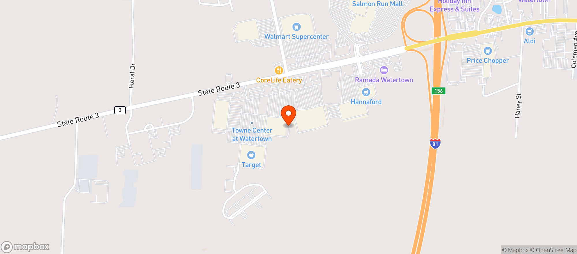 Map showing Target Store