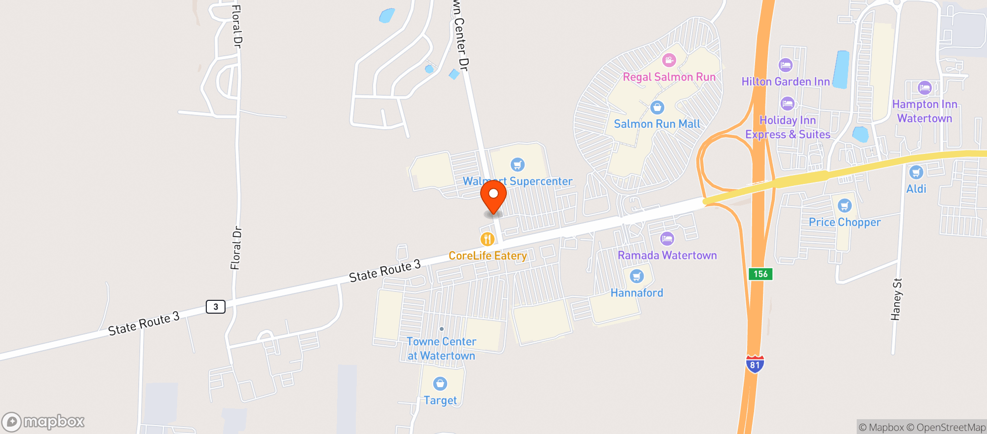 Map showing The Winesellar WATERTOWN