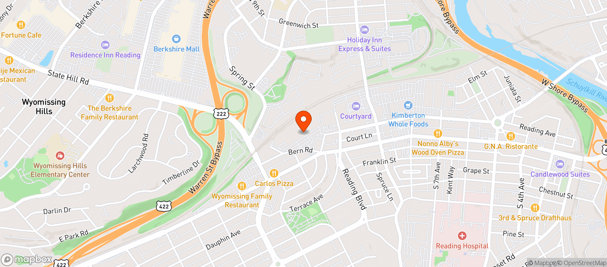Map showing The Works