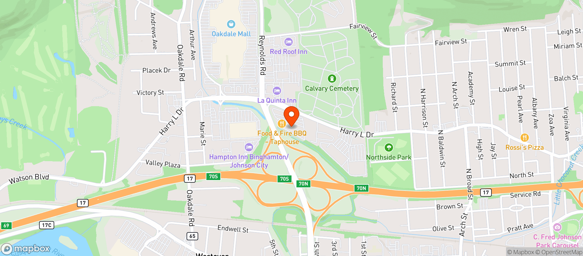Map showing Aldi