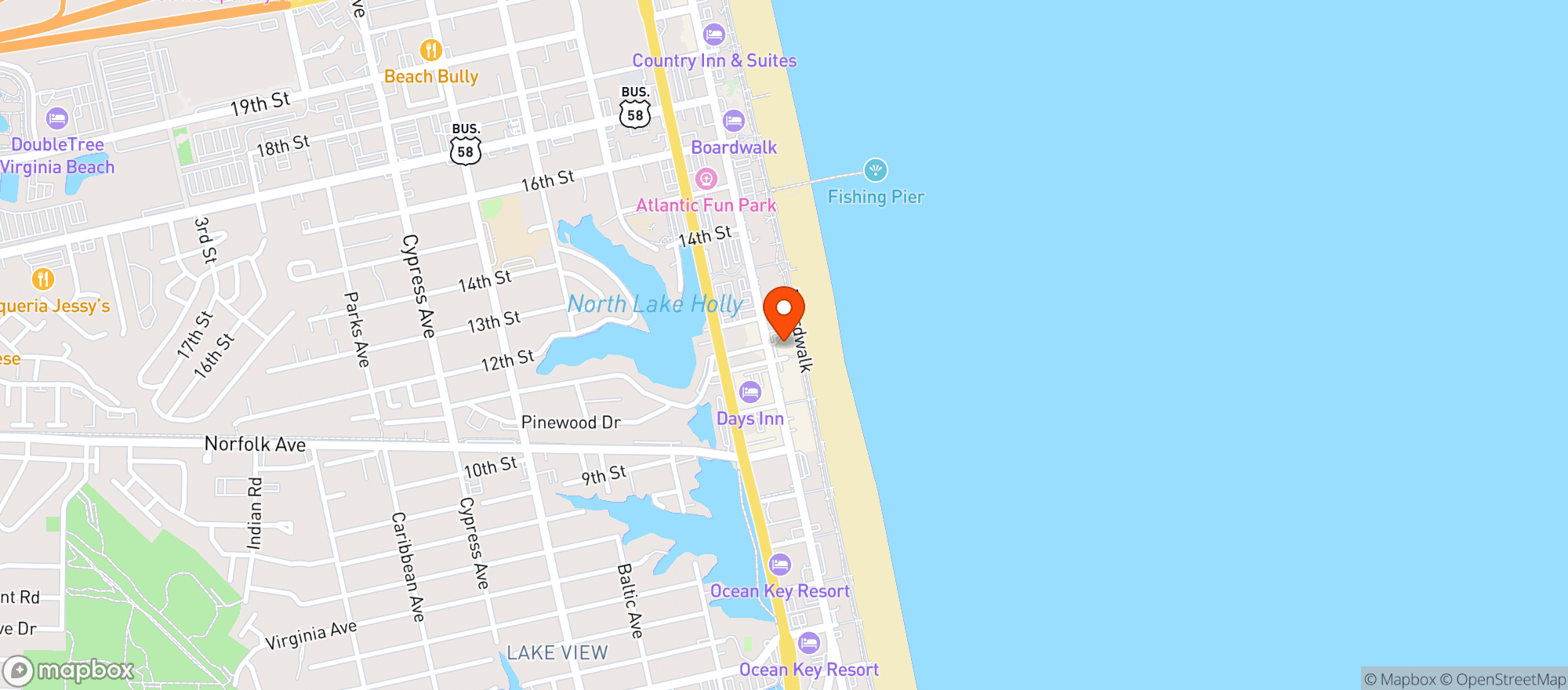 Map showing Calypso Bar And Grill