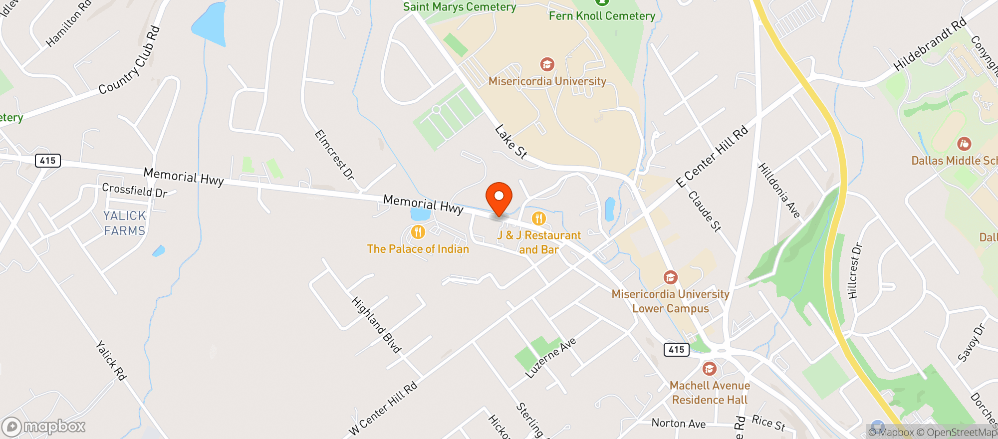 Map showing Dallas Kwik Mart