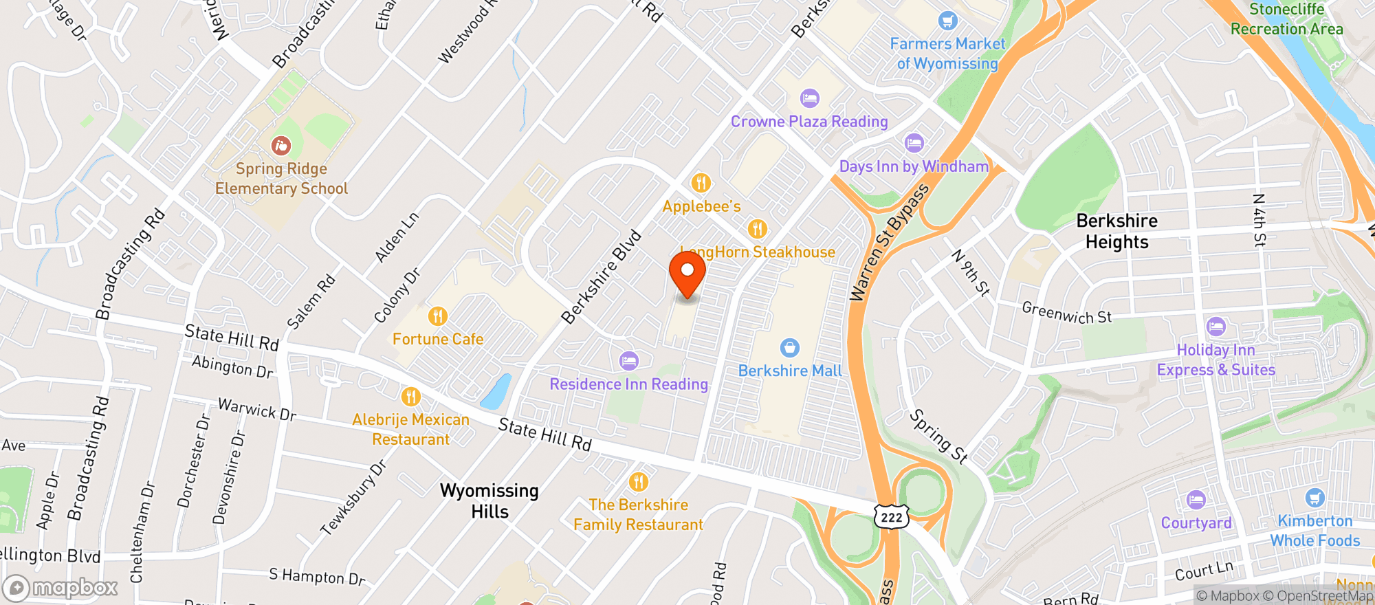 Map showing Berks Beverage