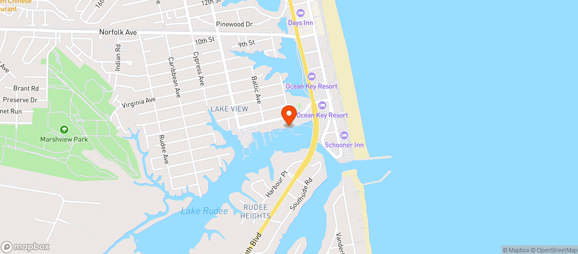 Map showing Big Sams Inlet Cafe & Raw Bar