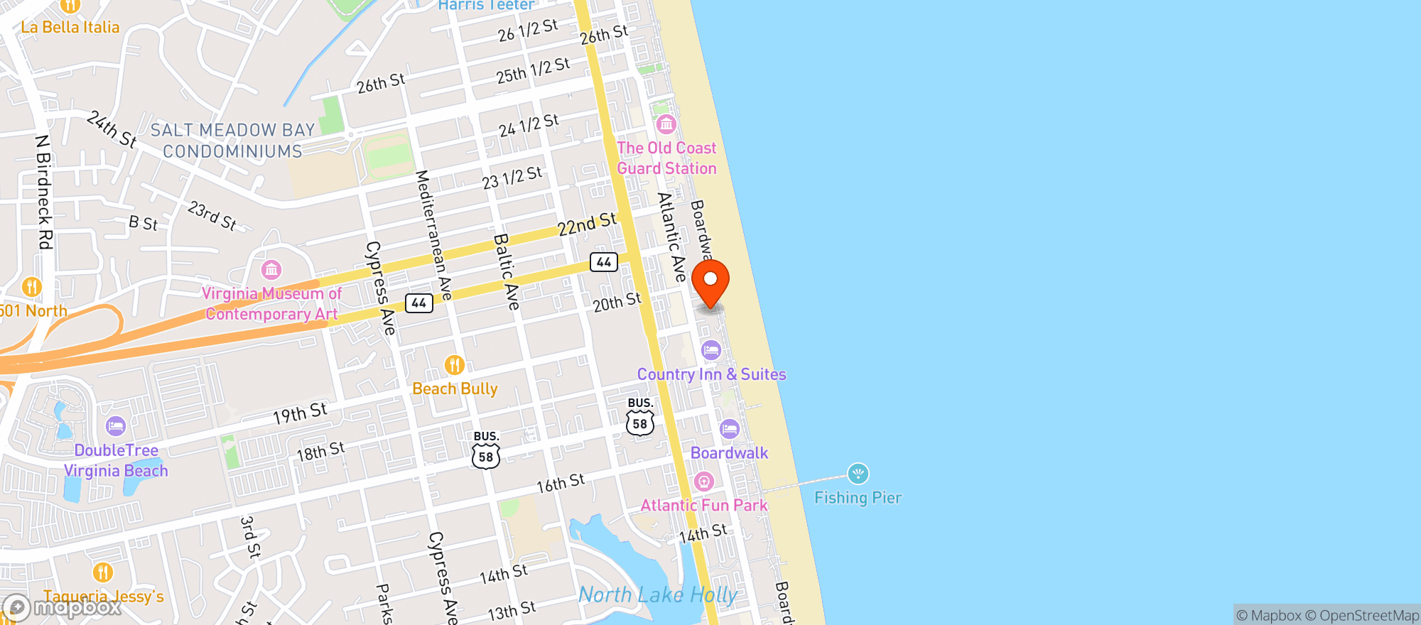 Map showing Ocean House