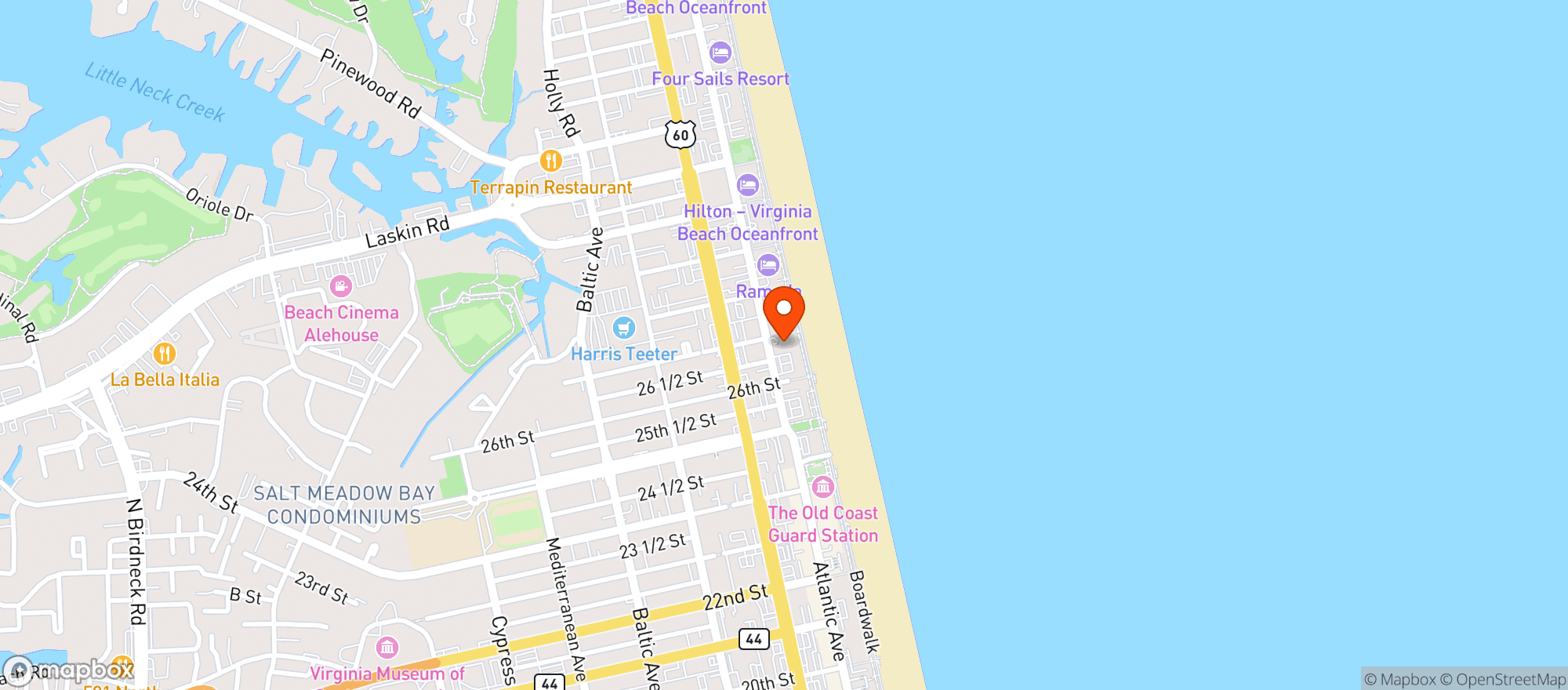 Map showing Gran Patron Mexican Bar & Grill
