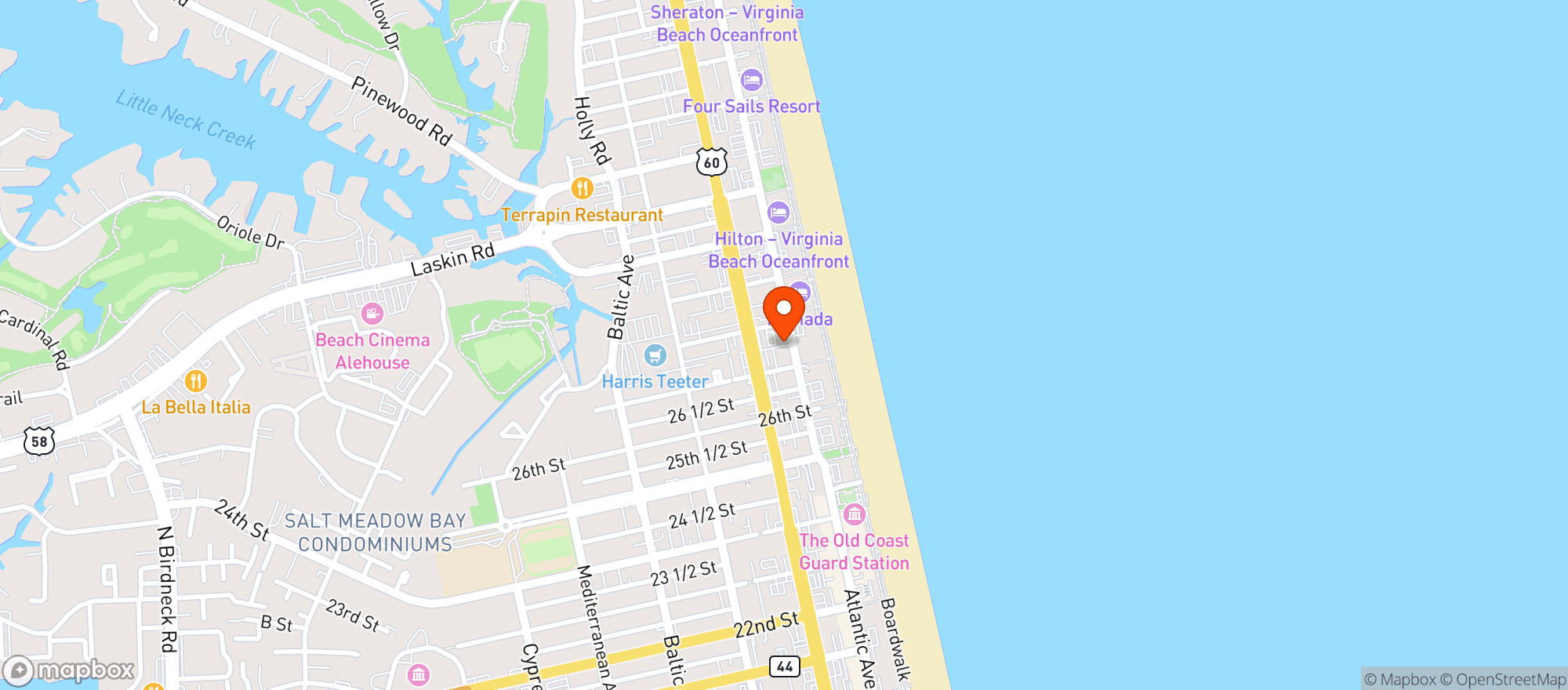 Map showing Beachside Social