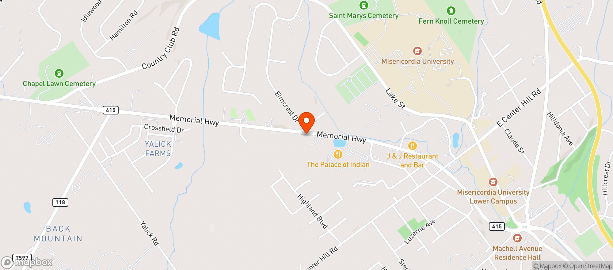 Map showing Pen Mart
