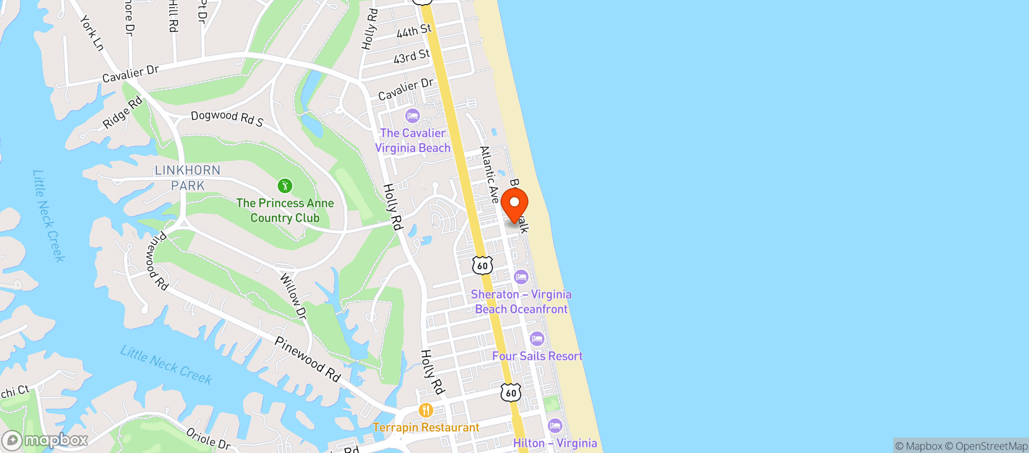 Map showing Courtyard By Marriott #orfof