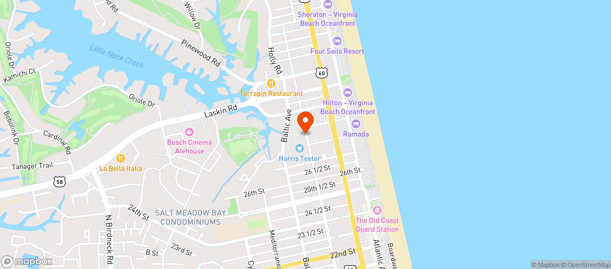 Map showing Harris Teeter