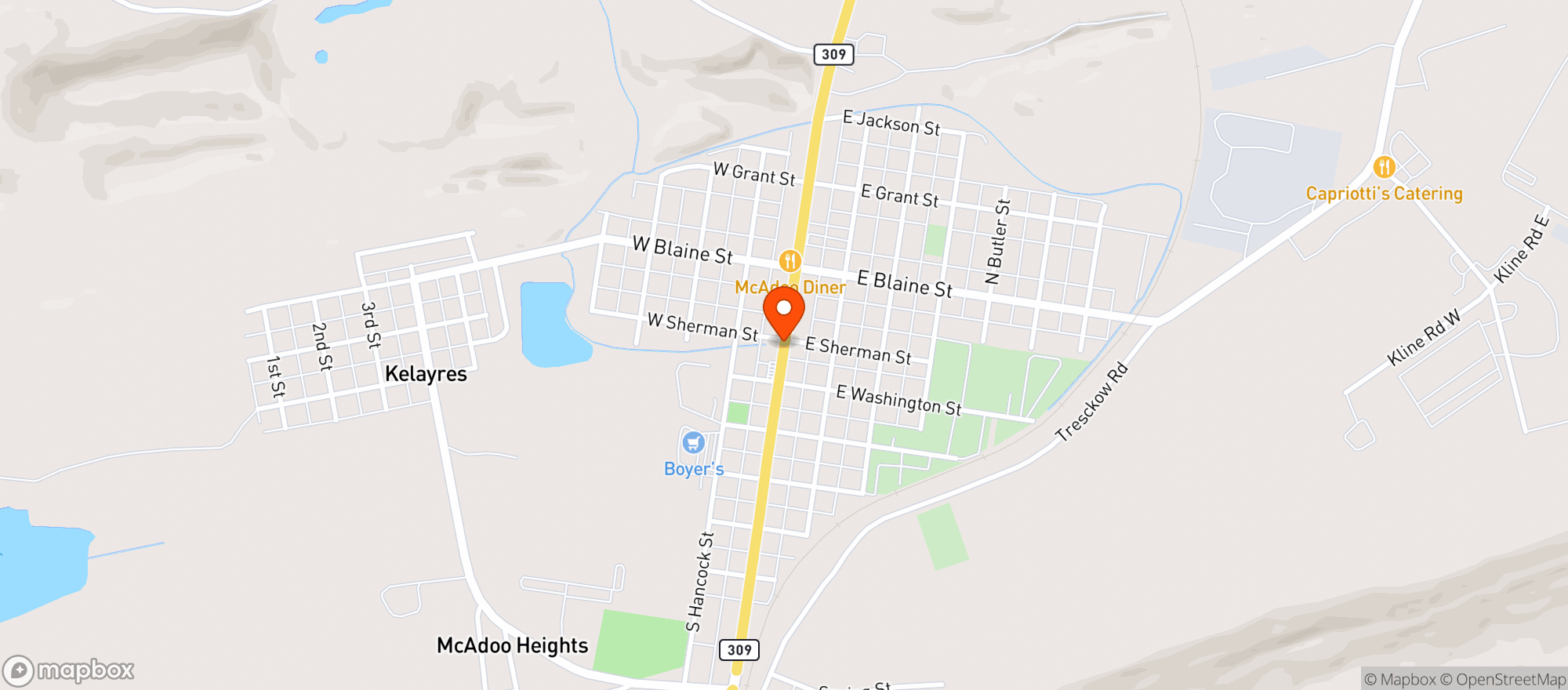 Map showing Via Nuova Pizzeria & Restaurant