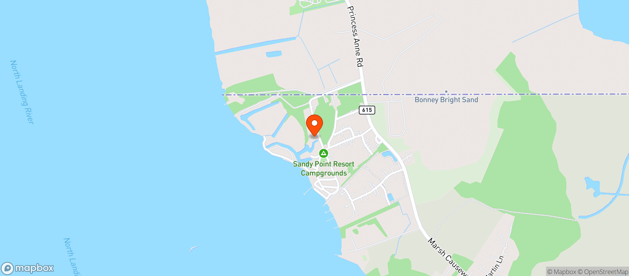 Map showing Sandy Point Resort