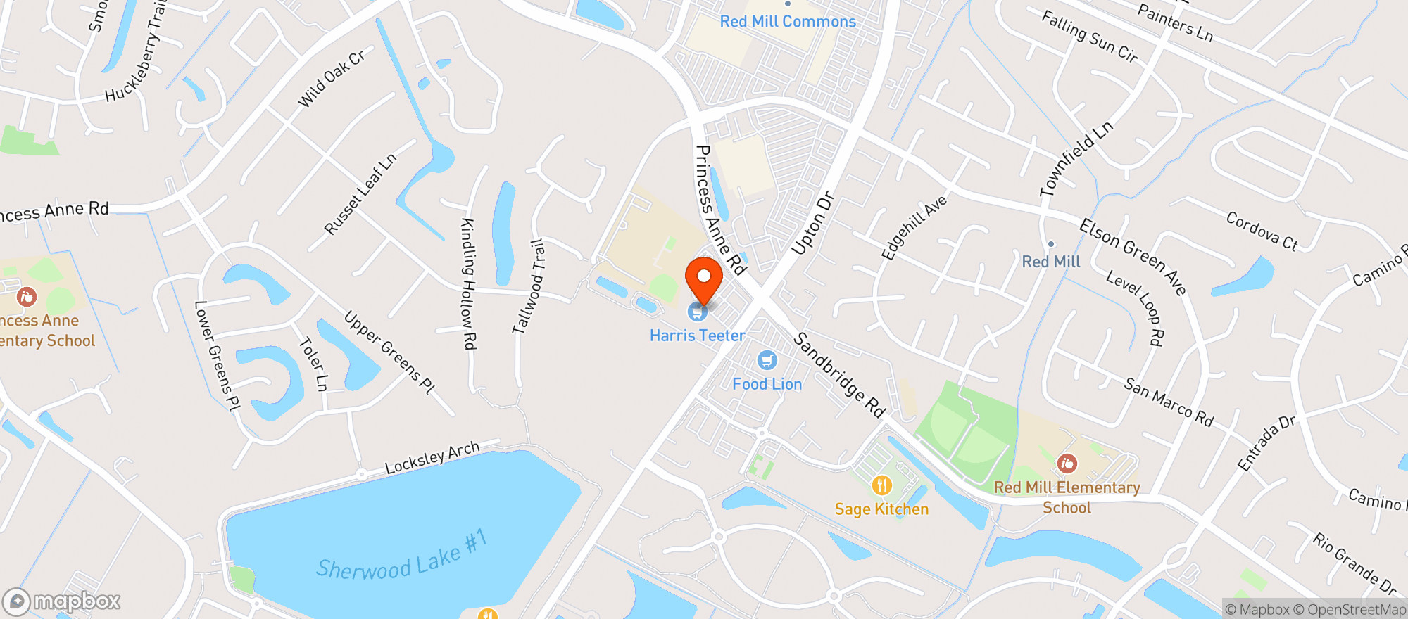 Map showing Harris Teeter