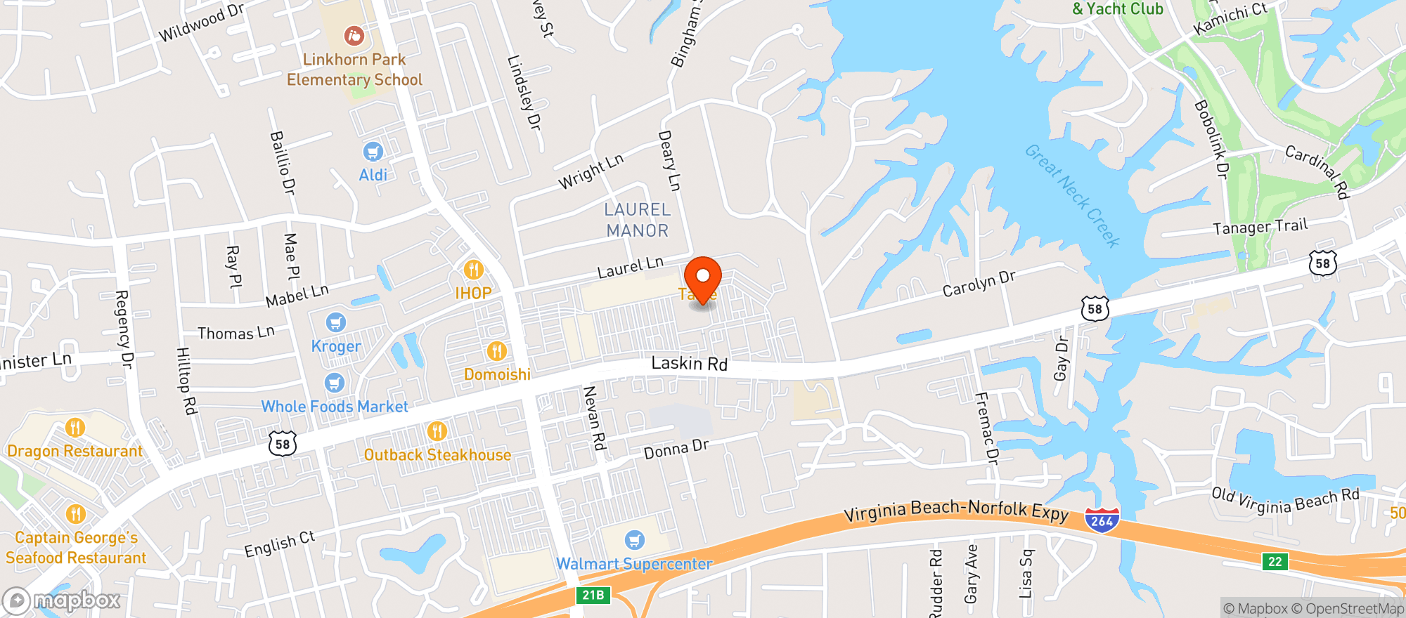 Map showing Melting Pot Restaurant #1700