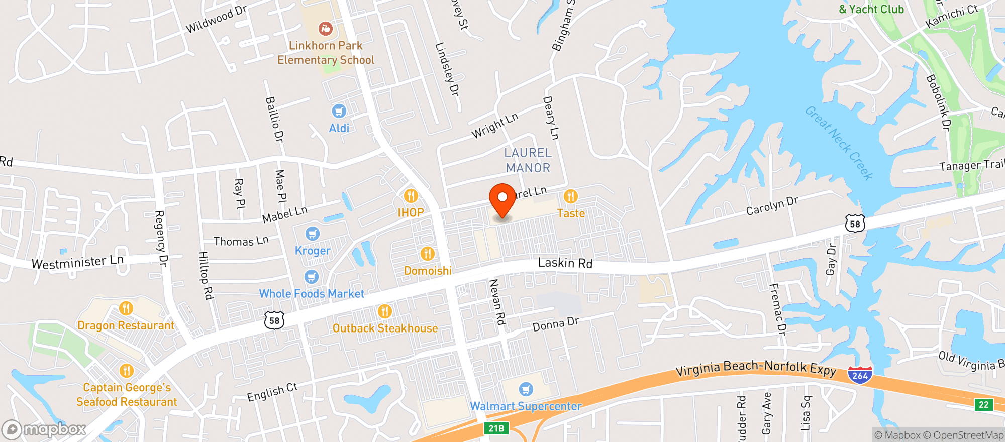 Map showing The Fresh Market