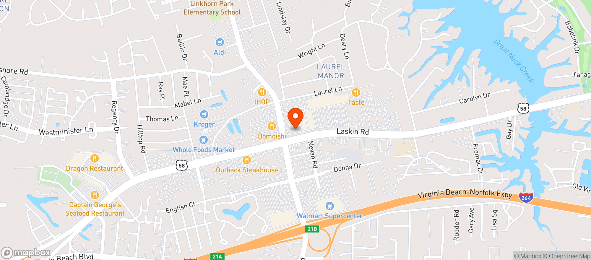 Map showing Cvs