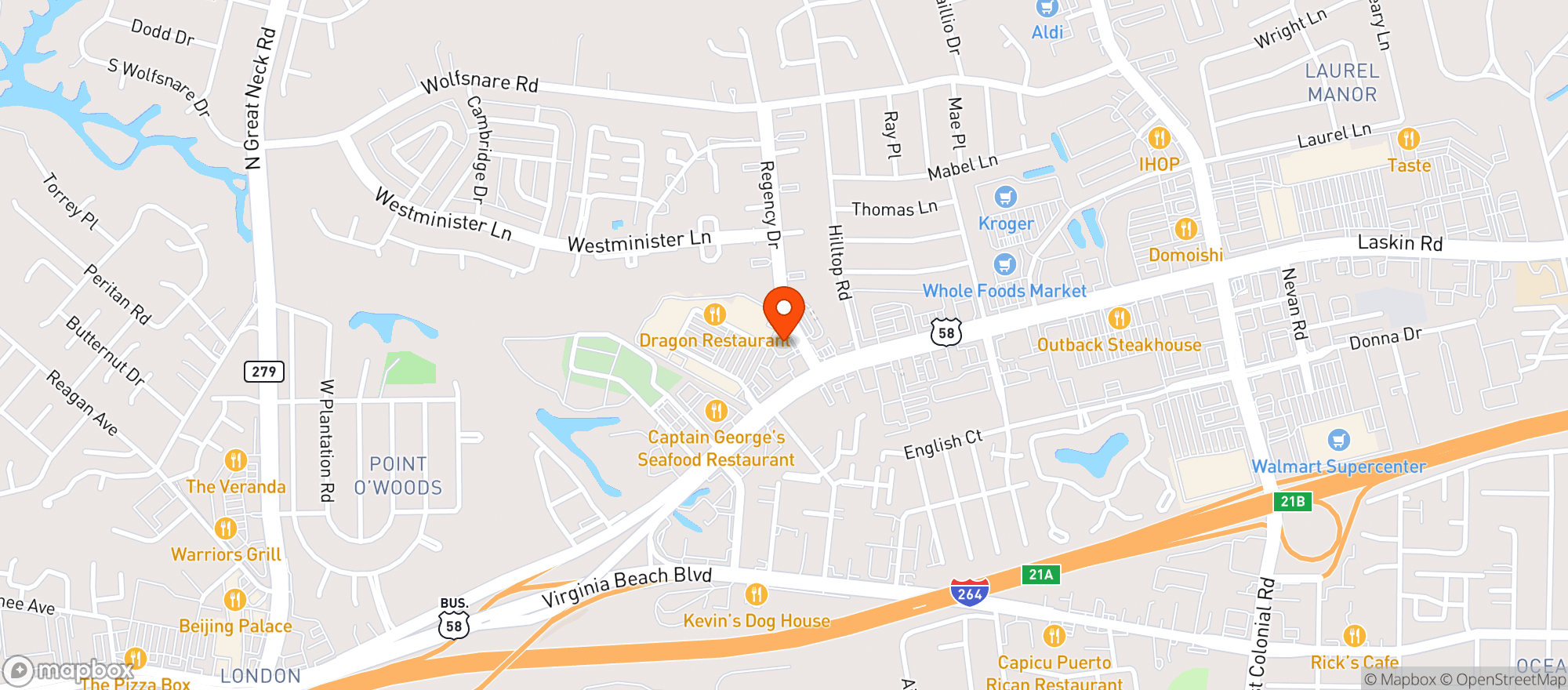 Map showing Kelly's Tavern