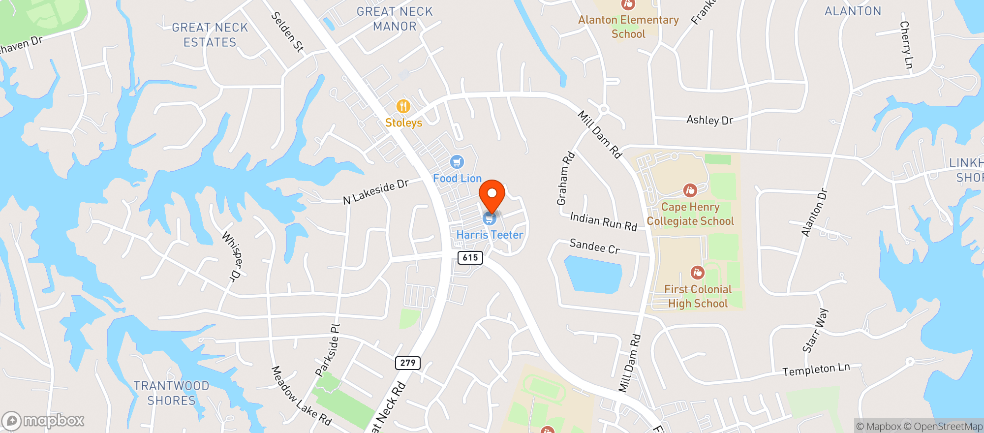 Map showing HARRIS TEETER