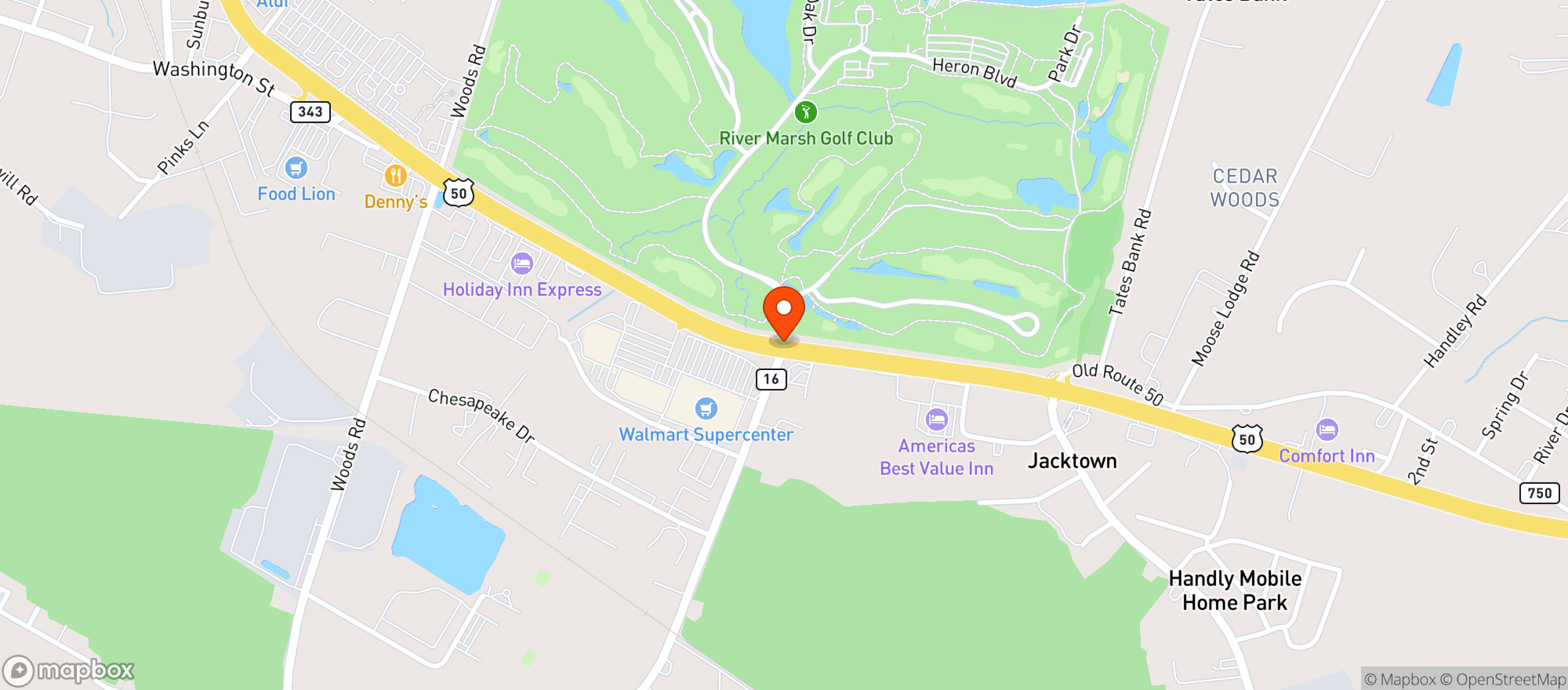 Map showing Hyatt Regency Chesapeake Bay
