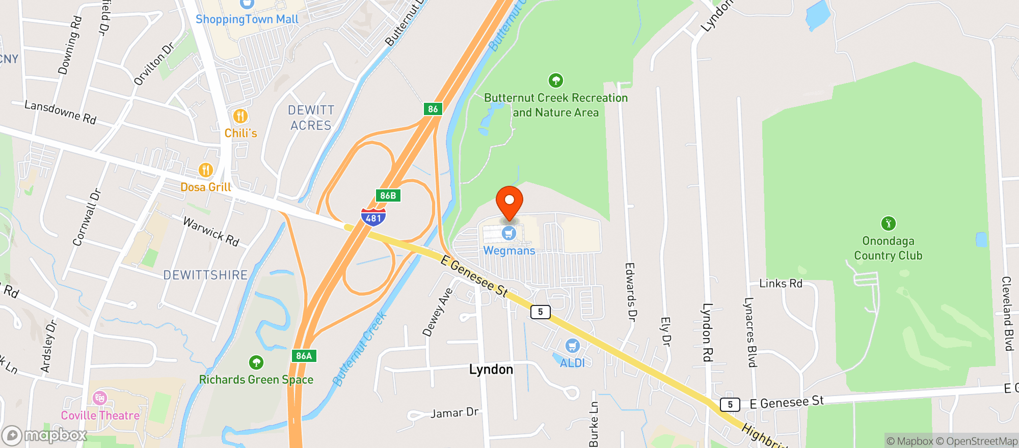 Map showing #30 Wegmans-Fayetteville