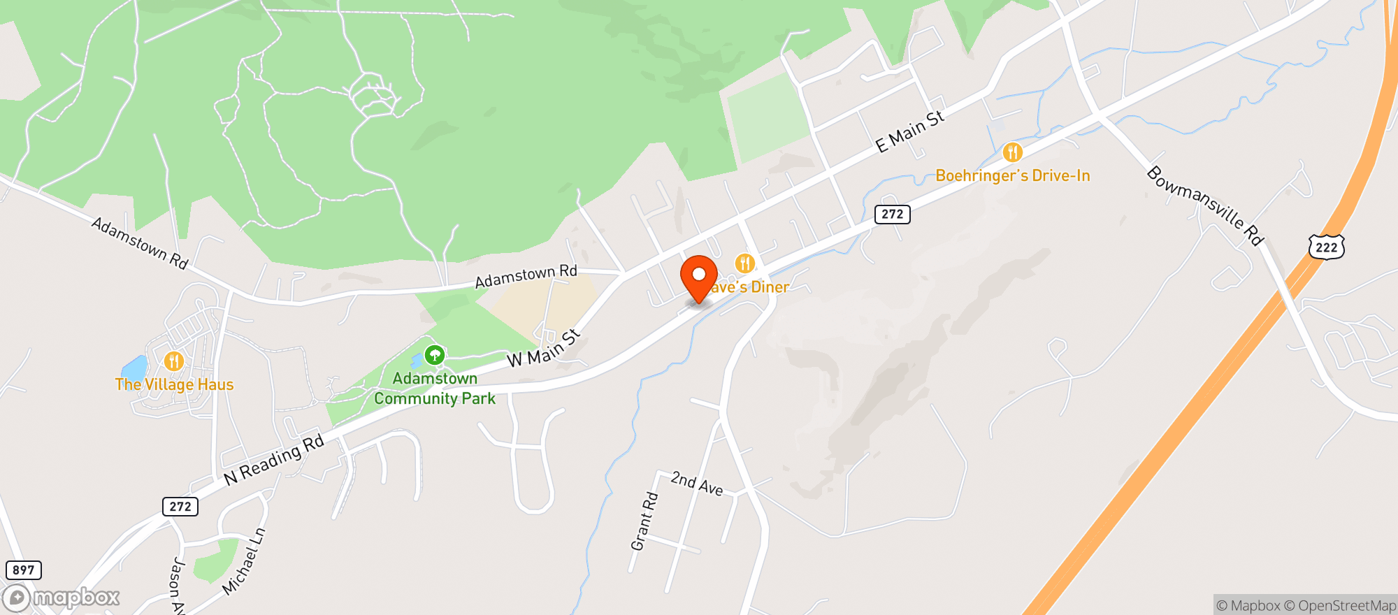 Map showing Adamstown Beverage