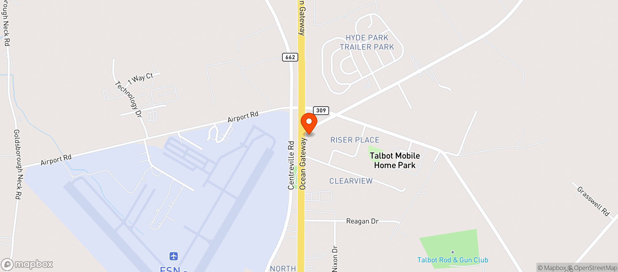 Map showing Runway liquors