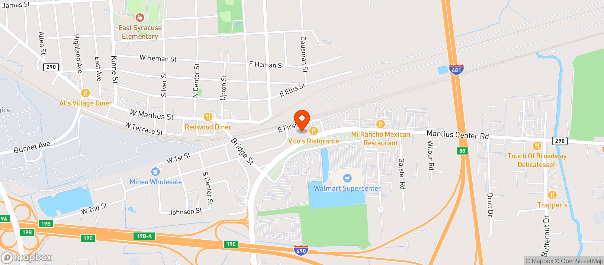 Map showing Liquor World of Syracuse