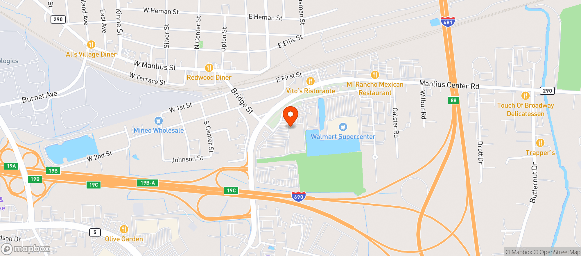 Map showing BJS WHOLESALE CLUB #045