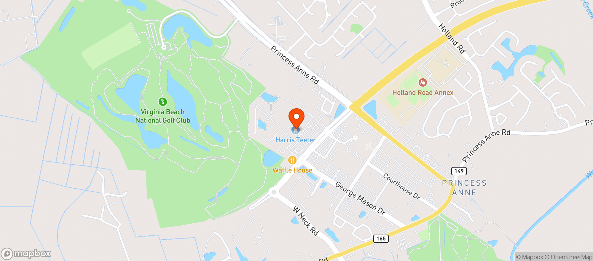 Map showing Harris Teeter