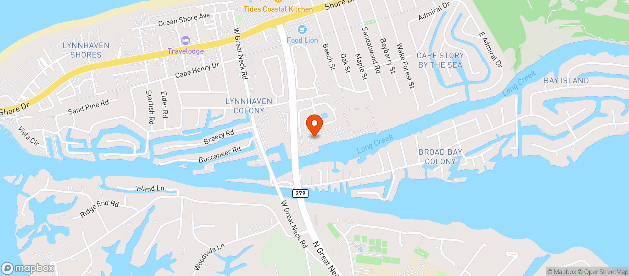 Map showing Surf Rider