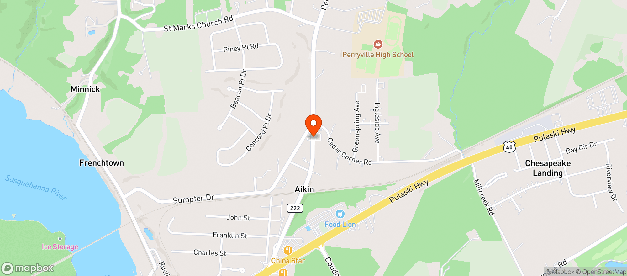 Map showing Perryville Liquor Store