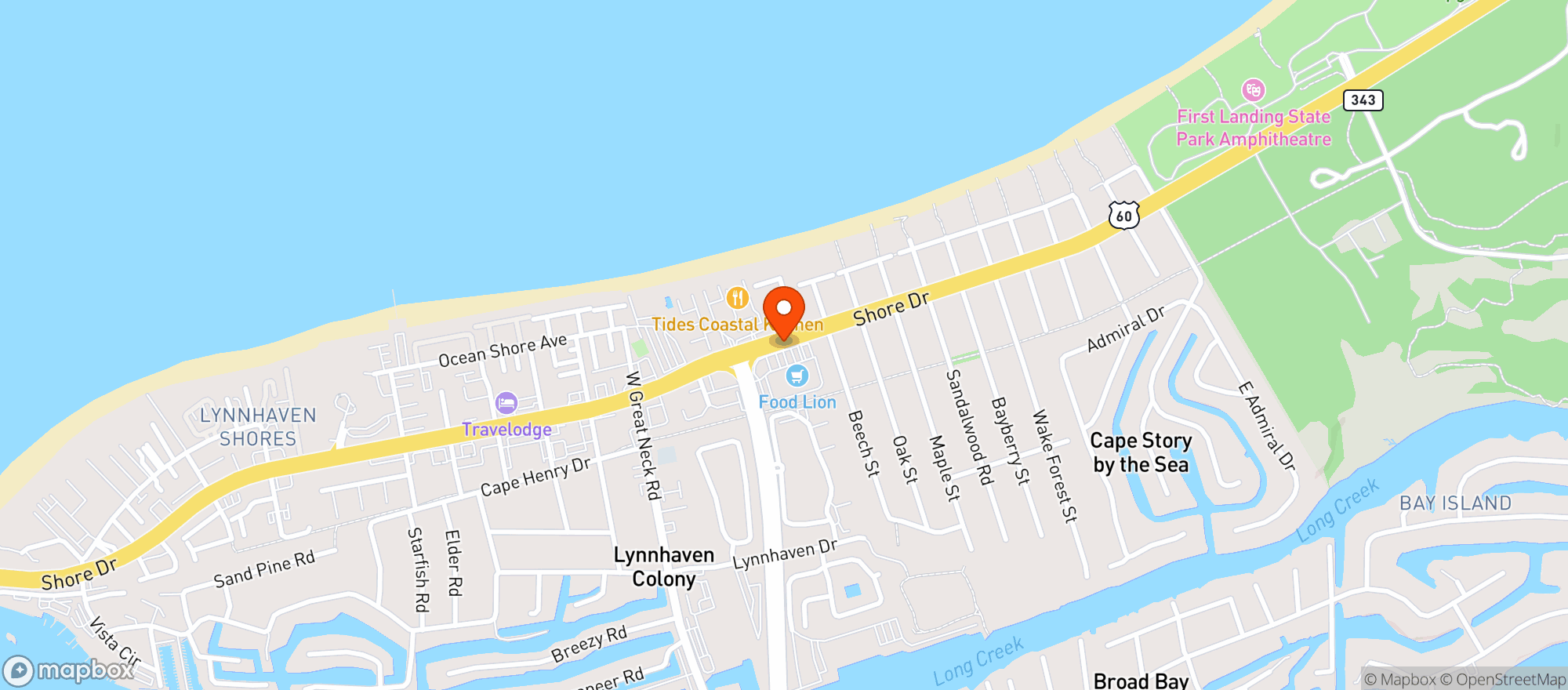 Map showing Hot Tuna