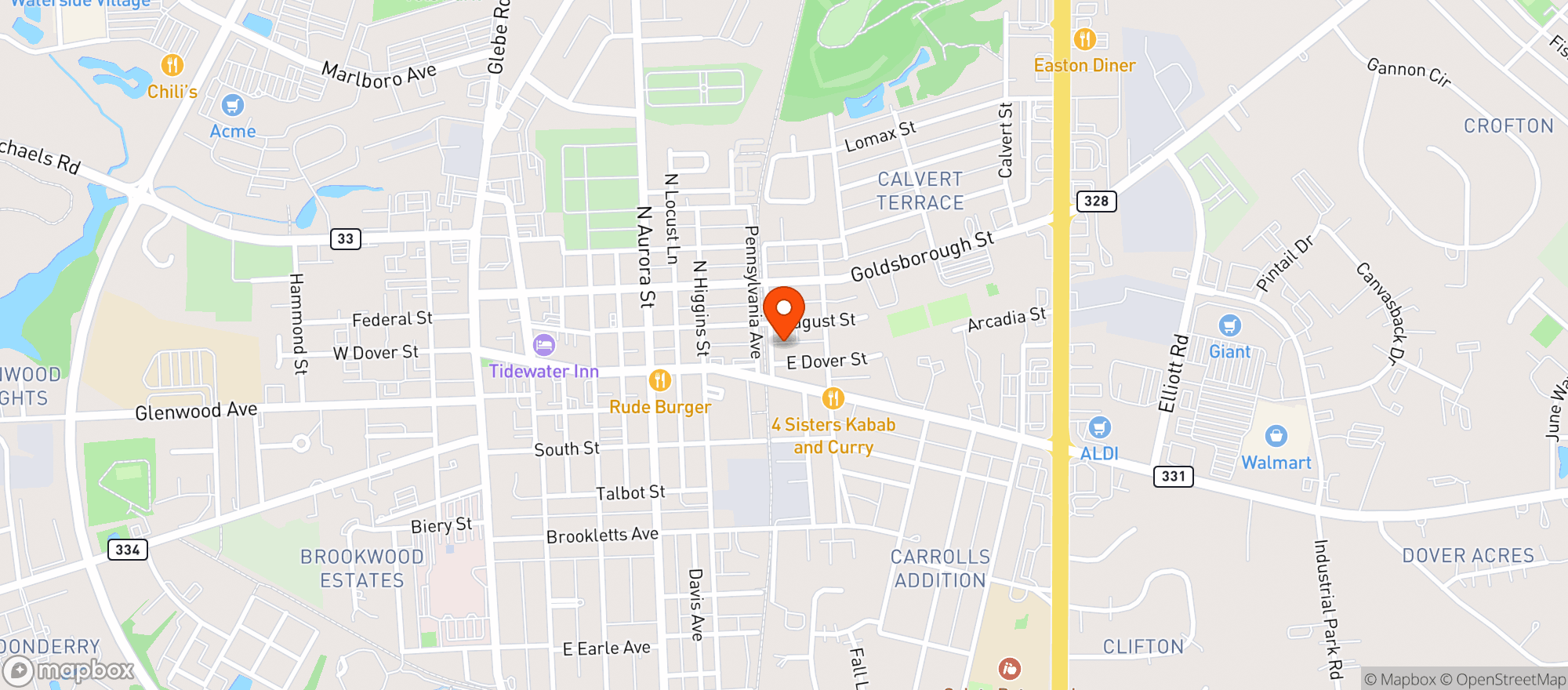 Map showing 4 Dogs