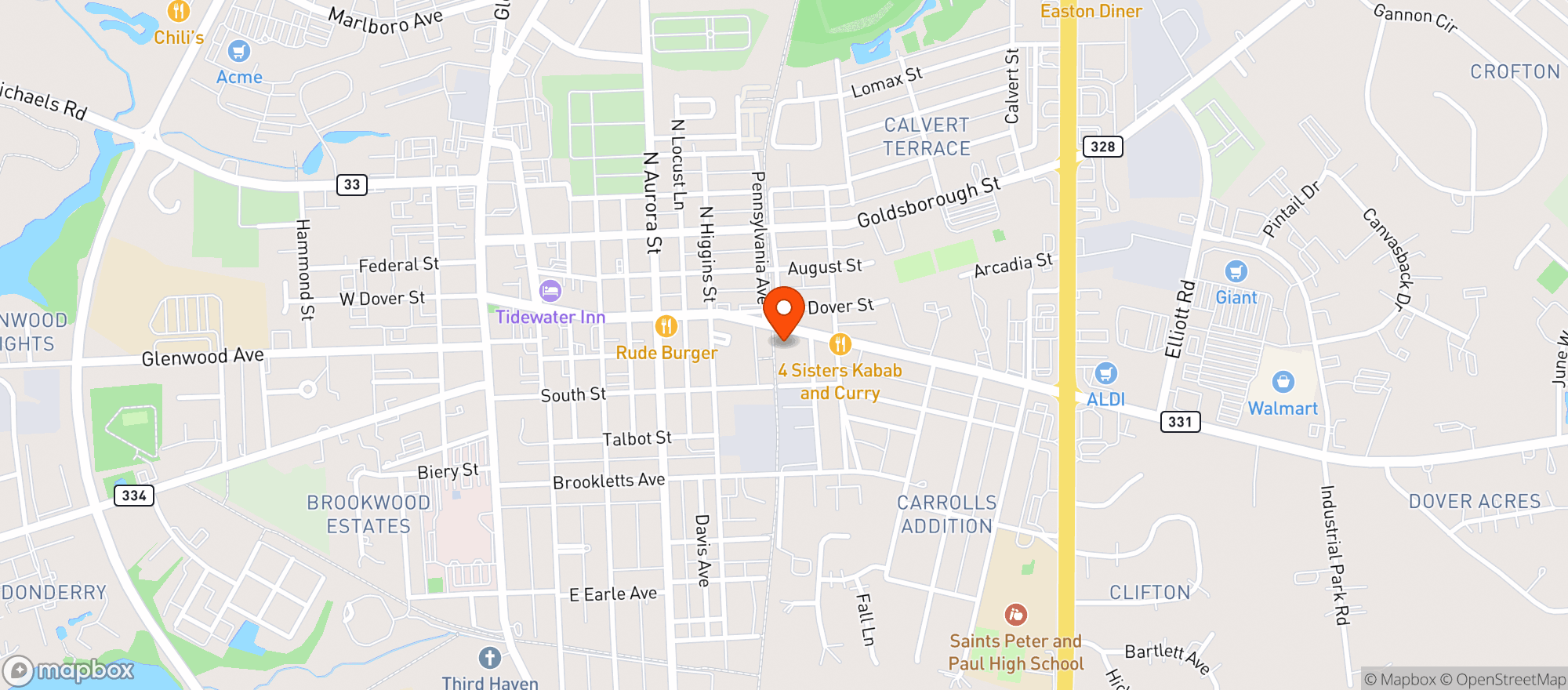 Map showing The Bubbie's Kitchen